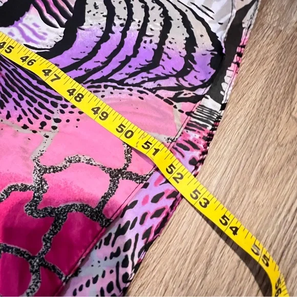 Winlar Purple Pink Animal Print V-Neck Kaftan Muu Muu Maxi Dress Womens One Size - Picture 13 of 13